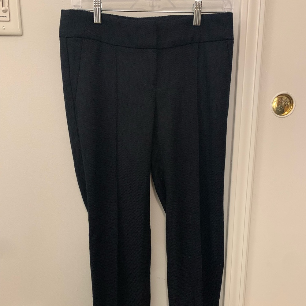 Loft - Cotton Straight Leg Trouser - 0 - Navy